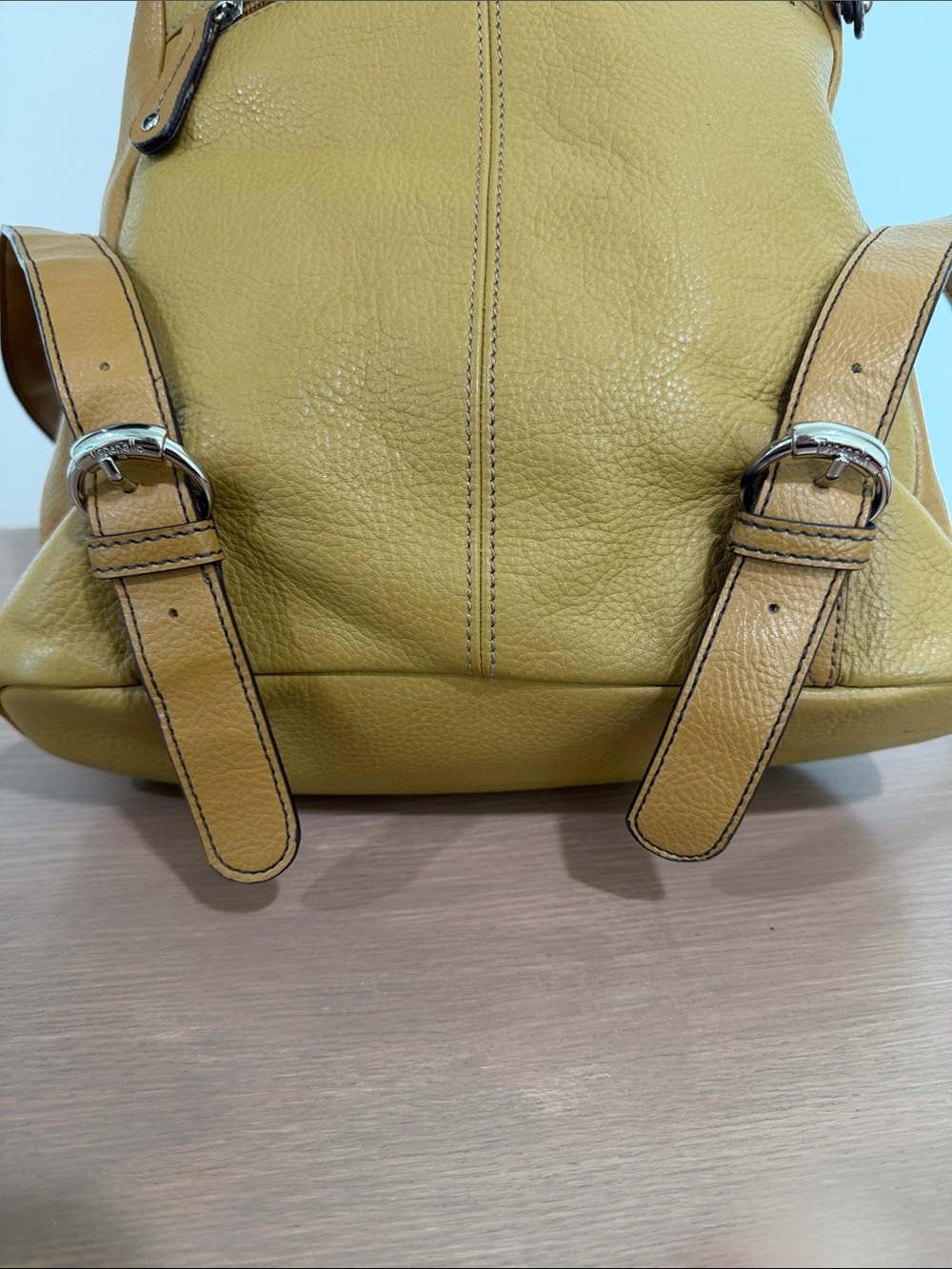 Tignanello Tan Pebble Leather Backpack - Picture 6 of 15